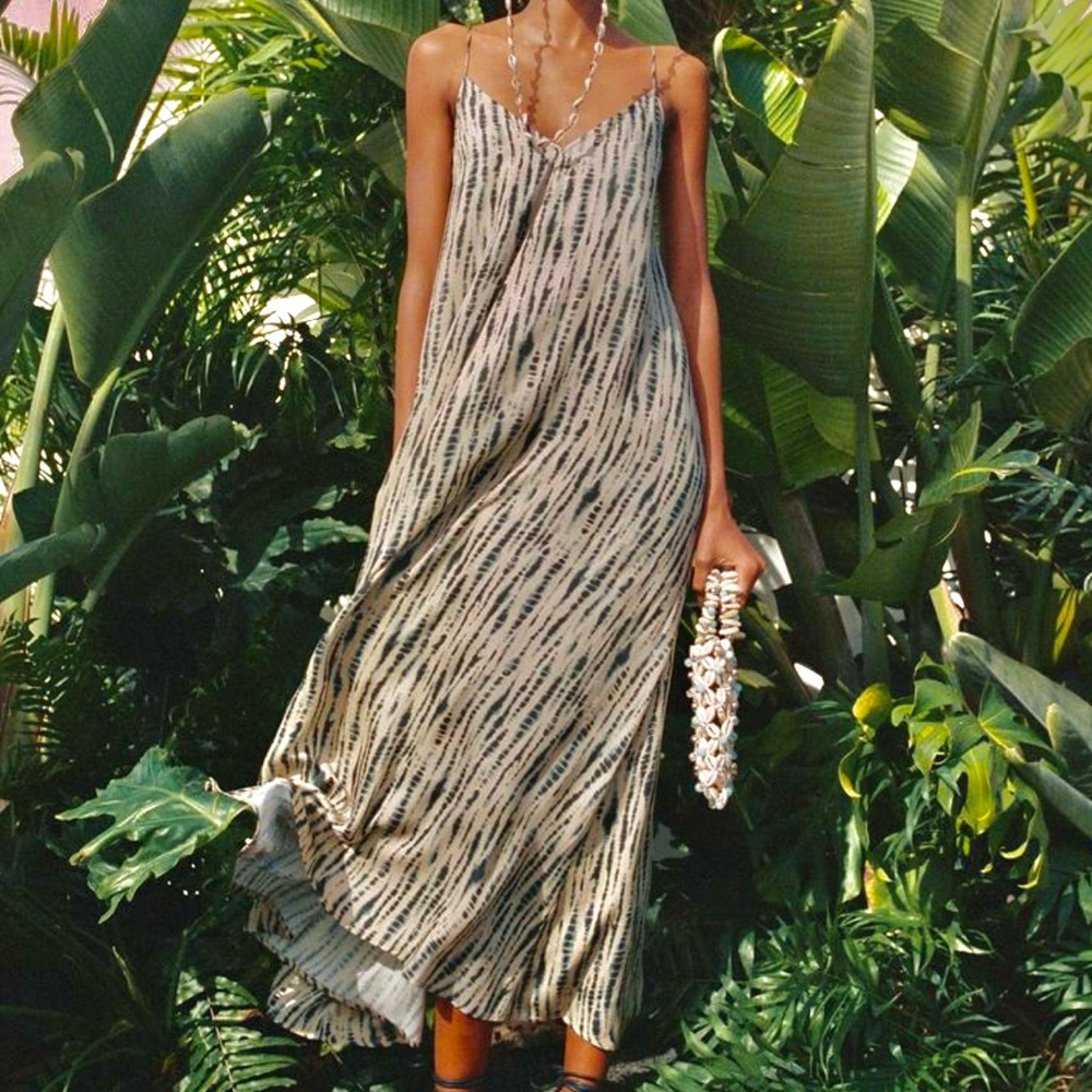 NWT* Tie Dye Reversible Maxi Dress with Neckline Straps